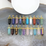10pcs Plated Bails Fluorite Point Pendants Chakra Necklaces