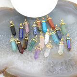 10pcs Plated Bails Fluorite Point Pendants Chakra Necklaces
