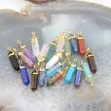 10pcs Plated Bails Fluorite Point Pendants Chakra Necklaces