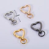 10pcs Heart Shape Metal Spring Clasp Hooks - DIY Keychain Jewelry Making
