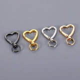 10pcs Heart Shape Metal Spring Clasp Hooks - DIY Keychain Jewelry Making