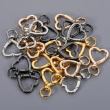 10pcs Heart Shape Metal Spring Clasp Hooks - DIY Keychain Jewelry Making