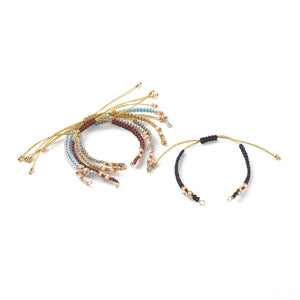 10pcs Braided Beaded Bracelet Making Kit with Jump Rings Brass Beads