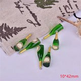 10pcs Prosecco Resin Bottle Charms for Earring DIY Jewelry