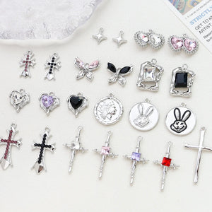 10pcs Punk Sweet Ins Alloy Pendant DIY Jewelry Pendants Accessories