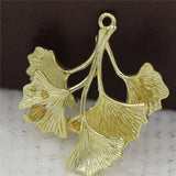10pcs Copper Gingko Tree Leaf Branch Pendant Charms Crafts DIY Women Earrings