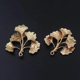 10pcs Copper Gingko Tree Leaf Branch Pendant Charms Crafts DIY Women Earrings