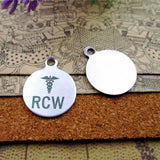 10pcs RCW Caduceus Medical Symbol Stainless Steel Charms Pendant