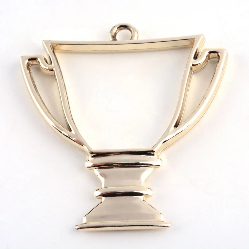 10pcs Alloy Open Back Bezel Pendants DIY Resin Jewelry Hollow Multiple Pattern