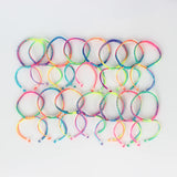 10pcs Rainbow Braided Cord Friendship Bracelets Adjustable Cuff Wristband