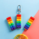 10pcs Rainbow Block Toy Brick Resin Charms Pendant DIY Jewelry Accessories