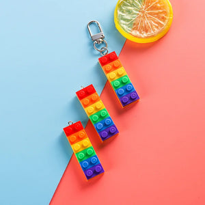 10pcs Rainbow Block Toy Brick Resin Charms Pendant DIY Jewelry Accessories