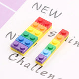 10pcs Rainbow Block Toy Brick Resin Charms Pendant DIY Jewelry Accessories