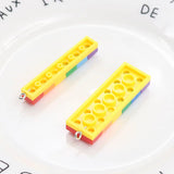 10pcs Rainbow Block Toy Brick Resin Charms Pendant DIY Jewelry Accessories