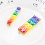 10pcs Rainbow Block Toy Brick Resin Charms Pendant DIY Jewelry Accessories