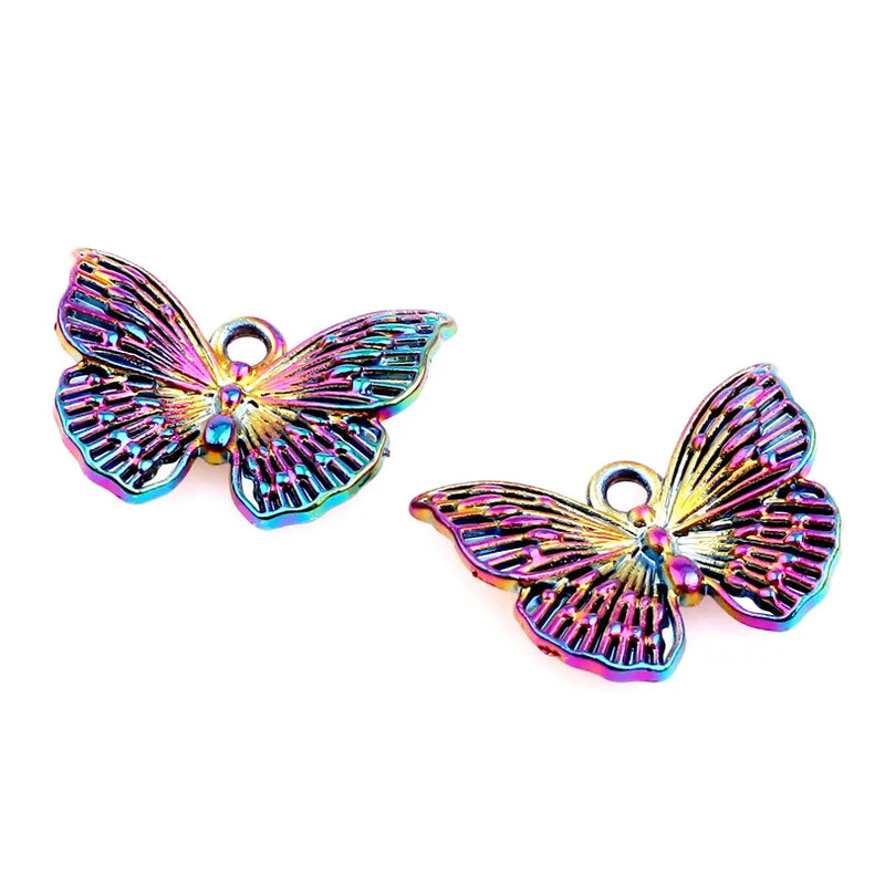10pcs Butterfly Pendant Charms for Necklace DIY Jewelry Women Xmas
