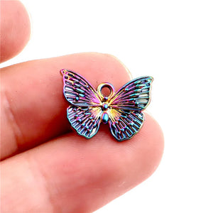 10pcs Butterfly Pendant Charms for Necklace DIY Jewelry Women Xmas