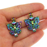 10pcs Rainbow Pearl Cage Pendants Essential Oil Diffuser Jewelry
