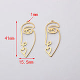 10pcs Abstract Human Face Charms Geometric Pendant DIY Jewelry Making