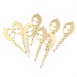 10pcs Raw Brass Abstract Face Hair Charms for Earrings DIY Jewelry