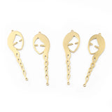 10pcs Raw Brass Abstract Face Hair Charms for Earrings DIY Jewelry