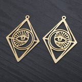 10pcs Raw Brass Celestial Moon Sun Evil Eye Charms Pendants DIY Jewelry Making