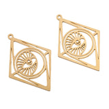 10pcs Raw Brass Celestial Moon Sun Evil Eye Charms Pendants DIY Jewelry Making
