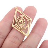 10pcs Raw Brass Celestial Moon Sun Evil Eye Charms Pendants DIY Jewelry Making