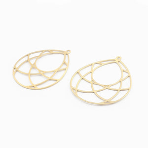 10pcs Brass Water Drop Frame Pendant DIY Jewelry Making Findings