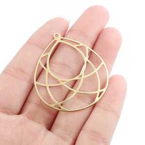 10pcs Brass Water Drop Frame Pendant DIY Jewelry Making Findings