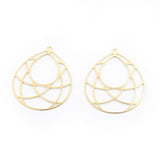 10pcs Brass Water Drop Frame Pendant DIY Jewelry Making Findings