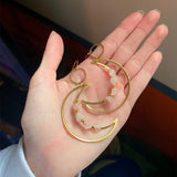 10pcs Raw Brass Copper Large Hollow Moon Pendant for DIY Jewelry Making