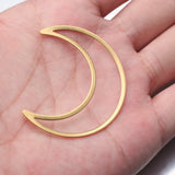 10pcs Raw Brass Copper Large Hollow Moon Pendant for DIY Jewelry Making