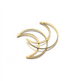 10pcs Raw Brass Copper Large Hollow Moon Pendant for DIY Jewelry Making