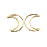 10pcs Raw Brass Copper Large Hollow Moon Pendant for DIY Jewelry Making