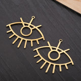 10pcs Raw Brass Eye Charms Findings Pendants Diy For Necklace Bracelet