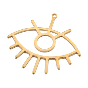 10pcs Raw Brass Eye Charms Findings Pendants Diy For Necklace Bracelet