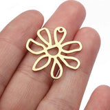 10pcs Raw Brass Flower Charms Pendant For Jewelry Making