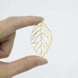 10pcs Raw Brass Frosting Hollow Leaf Charms Pendant Earrings Jewelry Making