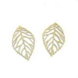 10pcs Raw Brass Frosting Hollow Leaf Charms Pendant Earrings Jewelry Making
