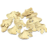 10pcs Raw Brass Ginkgo Leaf Charms Pendant For Jewelry Making