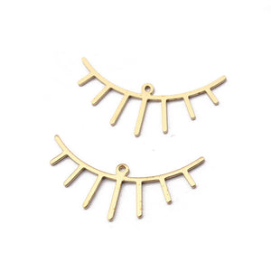 10pcs Raw Brass Eye Charms Pendant for DIY Jewelry Making