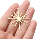 10pcs Raw Brass Sun Flower Charms Pendant DIY Jewelry Making