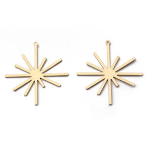 10pcs Raw Brass Sun Flower Charms Pendant DIY Jewelry Making