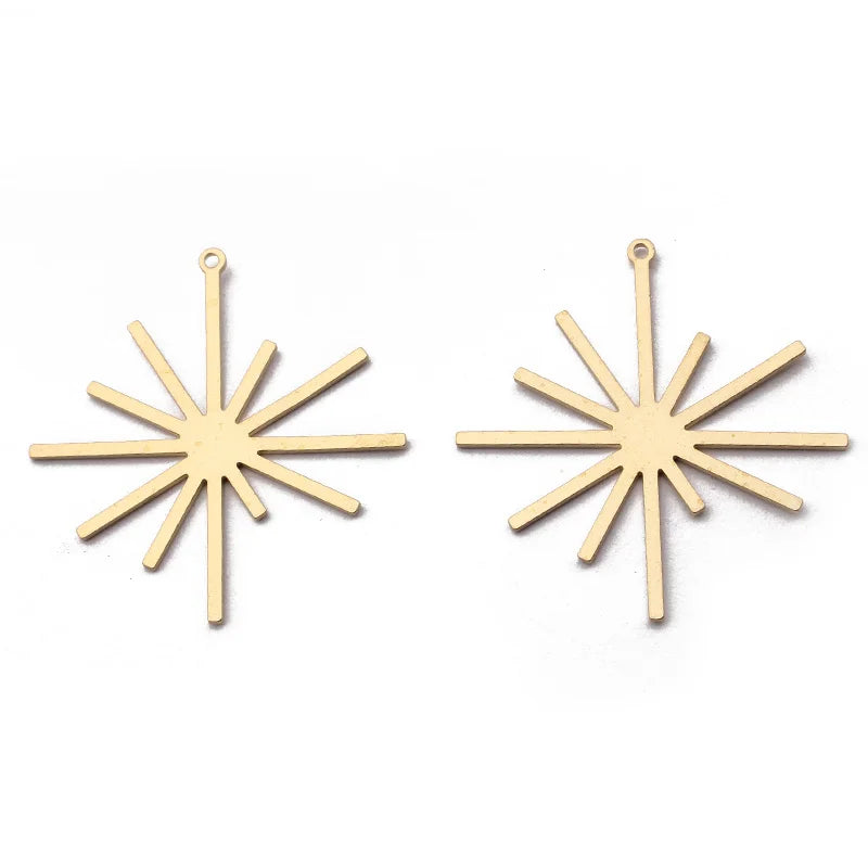10pcs Raw Brass Sun Flower Charms Pendant DIY Jewelry Making