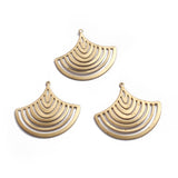 10pcs Raw Brass Fan Shaped Charm Pendant for DIY Jewelry 34.5x32.5mm
