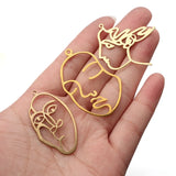10pcs Raw Brass Hollow Human Face Charms Pendant DIY Jewelry Findings Earrings