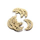 10pcs Raw Brass Hollow Moon Charms Dangle Pendant DIY Boho Earring