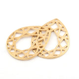10pcs Raw Brass Teardrop Earrings Charms Filigree Water Drop Pendant