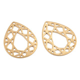 10pcs Raw Brass Teardrop Earrings Charms Filigree Water Drop Pendant